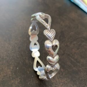 Brighton Heartland Open Heart Bangle Silver Plated